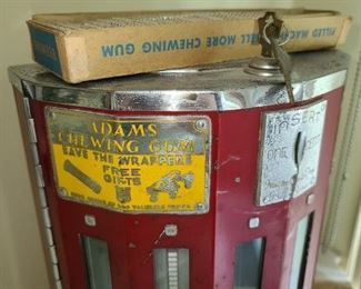 Antique Adams Chewing Gum Vending Machine (Used In The NYC Subway System) - With Key!