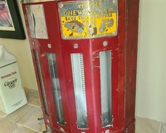 Antique Adams Chewing Gum Vending Machine (Used In The NYC Subway System) - With Key!