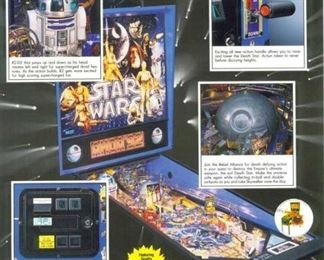 Star Wars Pinball Machine (1992) Manufactured By Data East. In BEAUTIFUL, working condition with original Darth Vader topper!