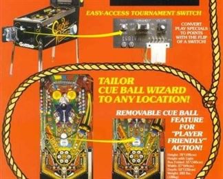 Cue Ball Wizard Pinball Machine (1992) Manufactured By Gottlieb. In BEAUTIFUL, working condition!
