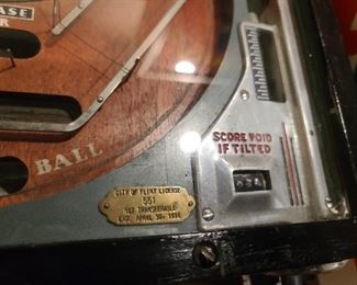 Antique World's Series Pinball Machine