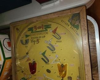 Vintage Tabletop Pinball Game Toy