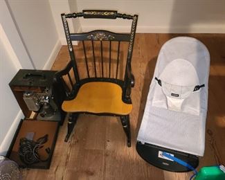 Projector, Children's Rocking Chair, & Baby Seat