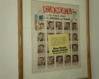 Vintage Camel Framed Advertisement