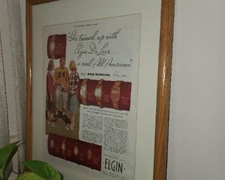 Vintage Elgin Framed Advertisement