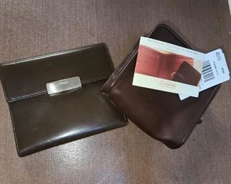 Prada Brown Leather Wallet & Coach Brown Leather Coin Purse