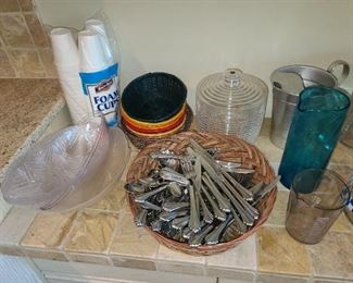 Assorted Kitchen Contents (Glassware, China, Crystal, Dinnerware, Platters, Etc.)