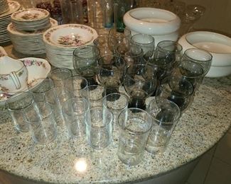 Assorted Kitchen Contents (Glassware, China, Crystal, Dinnerware, Platters, Etc.)