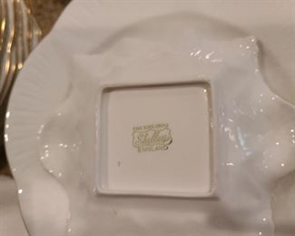 Shelley White W/ Gold Trim Porcelain China Set