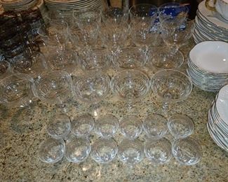 Assorted Kitchen Contents (Glassware, China, Crystal, Dinnerware, Platters, Etc.)