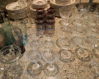 Assorted Kitchen Contents (Glassware, China, Crystal, Dinnerware, Platters, Etc.)