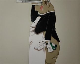 Chef Pig Wooden Painted Sign