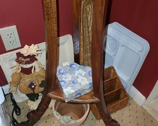 Floral Arrangement In Wooden Swan Pedestal 