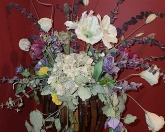 Floral Arrangement In Wooden Swan Pedestal 