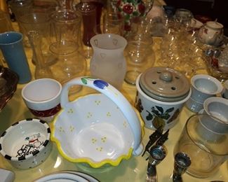 Assorted Glassware, China, Crystal, Dinnerware, Platters, Etc.
