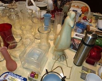 Assorted Glassware, China, Crystal, Dinnerware, Platters, Etc.