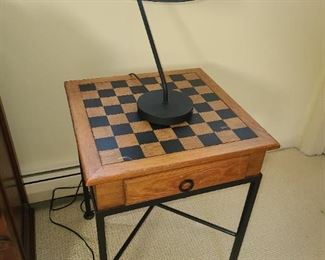 Checkers/Chess Table W/ Lamp