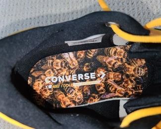 Brand New Black & Yellow Converse Shoes W/ Bee Print