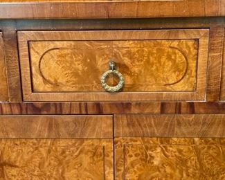 Beautiful Italian burled myrtle sideboard with rosewood banding and inlay                                                 $3,500 (originally $10,500) 40"h x 22"d x 86" long