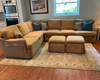 3-part sectional sofa          $850.00                                                            8'7" x 9'7" x 36"d  some pilling on cushion
