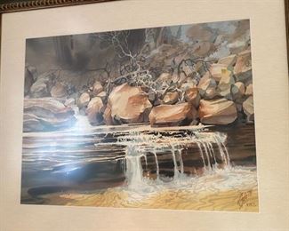 Kurt Sala watercolor                                                                     frame size 30"h x 36"w
