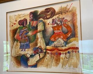 Theo Tobiasse lithograph   $350.00                                                     frame size 33"h x40.5"w