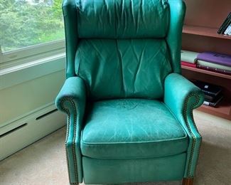 Leathercraft green leather recliner  
