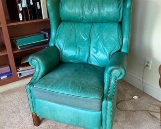 Another Leathercraft green leather recliner