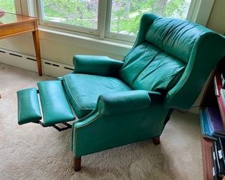 Leathercraft green leather recliner 
