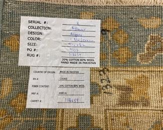 Pakistani rug 8'2" x 9'10"  $1,400 