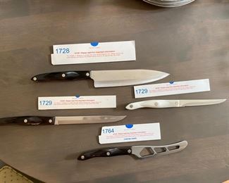 Lot of 9 Cutco knives & 1 fork (in two groups) 