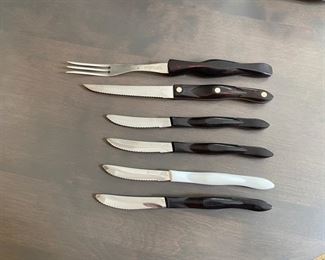 Lot of 9 Cutco knives & 1 fork (in two groups) 