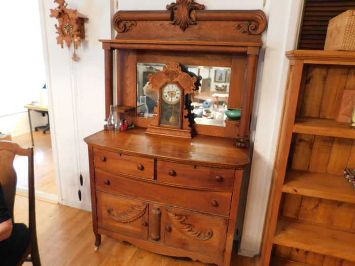 antique oak side board