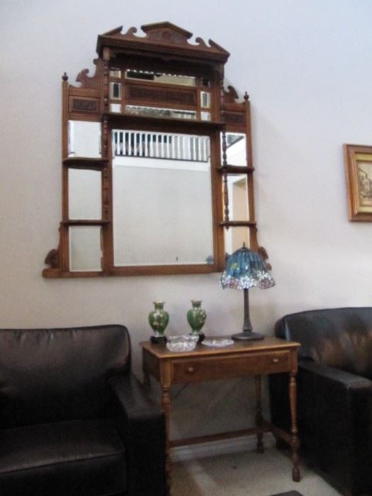 Gorgeous antique Over The Mantel  mirror shelf - 5 feet tall. Was $900, Sunday - $200