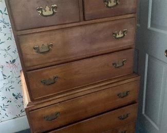 Vintage Stickley highboy measures 
50” high x 29.5” wide x  20” deep