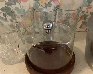 Dansk covered teak cheese tray