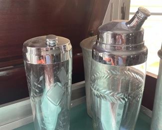 Vintage cocktail shakers