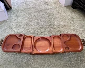 Vintage MCM Karoff Tray 
3 tire & folding 