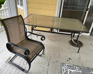 Outdoor furniture table measures 
72” L x 42” D x 28” H 