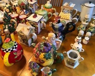 Large collection of teapots.