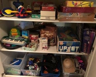 Toys and games, some vintage.