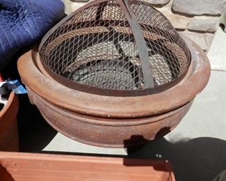 clay outdoor patio fire pot 