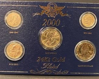 2000 24kt plated USA coins 