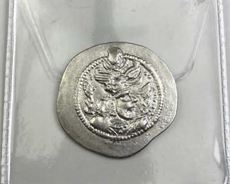 A.D. 457-483 Sasanian Empire Winged Crown Drachm