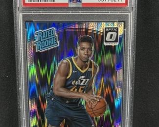(Shock) 2017 Donovan Mitchell Panini Optic Shock PSA MT 9