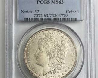 Reserve lowered! 1878-8 Tail Feathers Morgan Dollar PCGS MS63