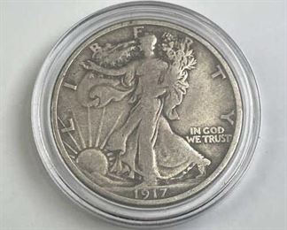  1917 Walking Liberty Silver Half Dollar, Fine