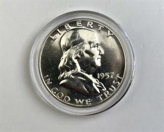  1957 Gem Proof Franklin Silver Half Dollar, U.S. 50c