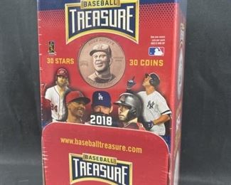 Sealed 2018 Baseball Treasure 30 Coin Box.  Includes 30x 1oz Copper Baseball Rounds (1 per pack).  Work on a complete set or look for randomly inserted 1oz Silver rounds.  Many great players such as Mike Trout, Jose Altuve, Judge and more!