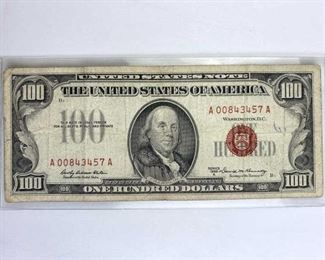  1966-A U.S. $100 Red Seal United States Note